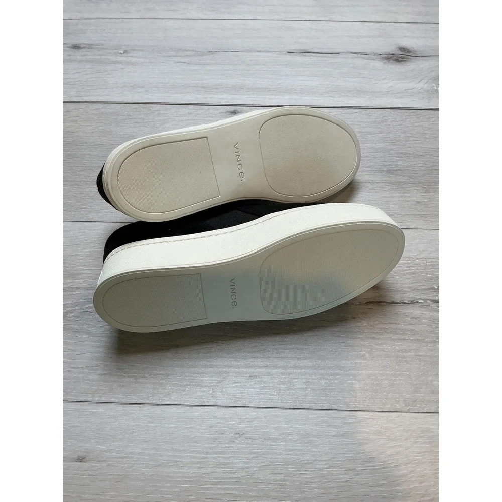 Vince Warren Black Suede Platform Slip On‎ Sneakers 7.5 New With Tags/Box